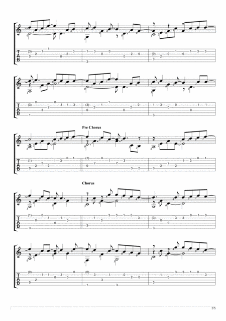 Right Here Waiting Solo Guitar Tablature Page 2