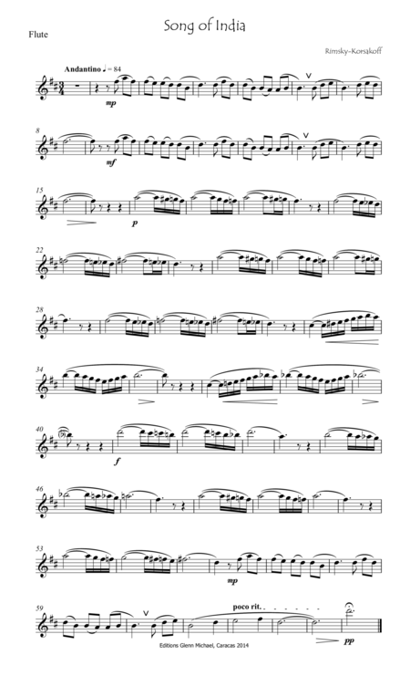 Rimsky Korsakov Song Of India For Flute Piano Page 2