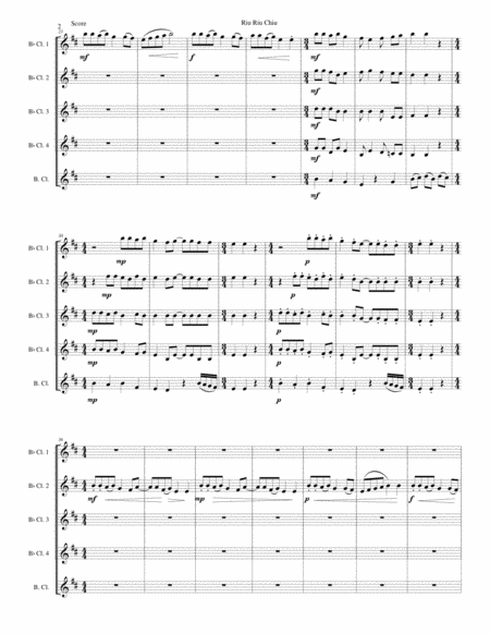 Riu Riu Chiu Arranged For Clarinet Quintet Page 2
