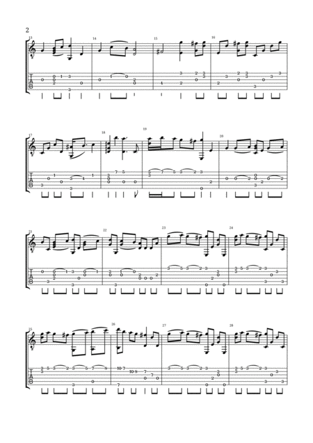 River Flows In You Classical Guitar Page 2