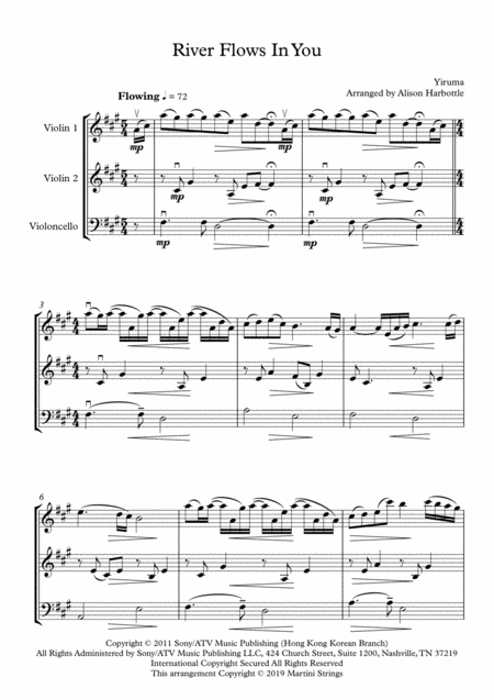 River Flows In You String Trio Page 2