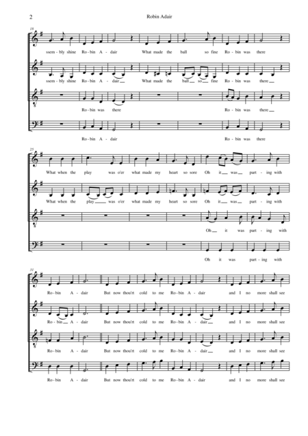 Robin Adair For Mixed Choir Satb Page 2