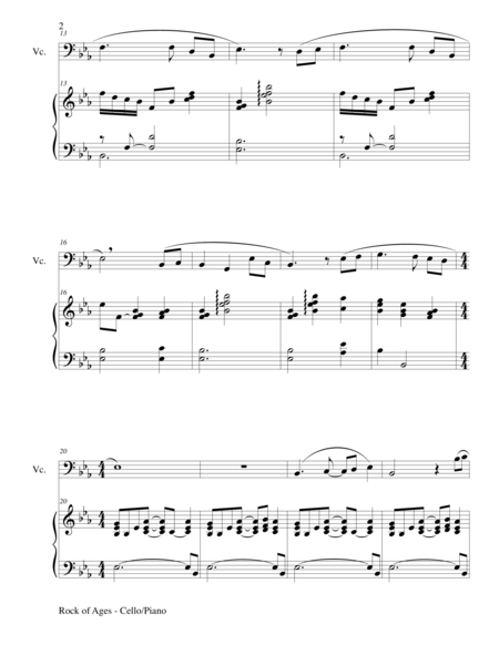 Rock Of Ages Cello Piano And Cello Part Page 2