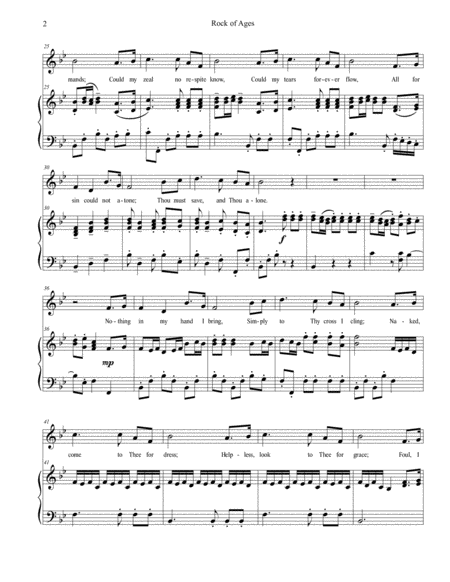 Rock Of Ages Medium Voice And Piano Page 2