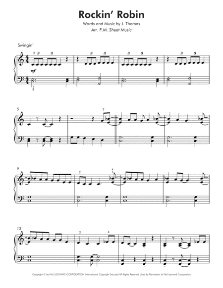 Rockin Robin Easy Piano Page 2
