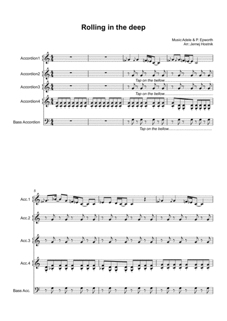 Rolling In The Deep Accordion Orchestra Score Page 2