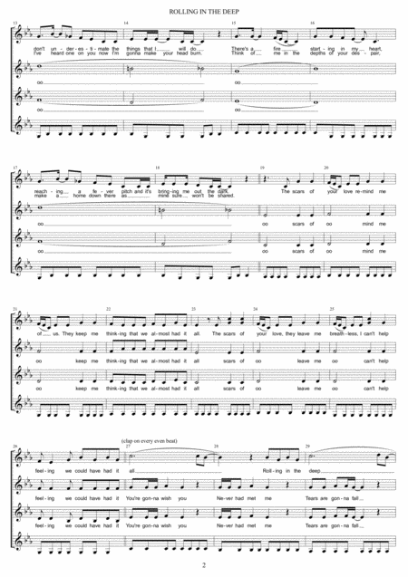 Rolling In The Deep Ssaa A Cappella Page 2