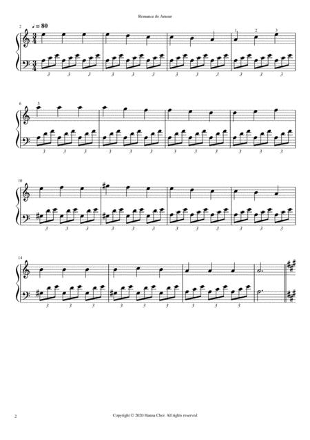 Romance De Amour Easy Piano Version Page 2