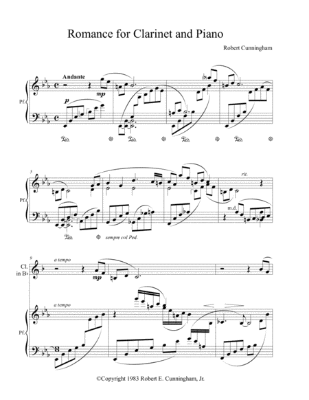 Romance For Clarinet And Piano Page 2