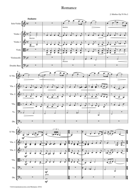 Romance Op 78 No 2 For Violin And String Orchestra Page 2