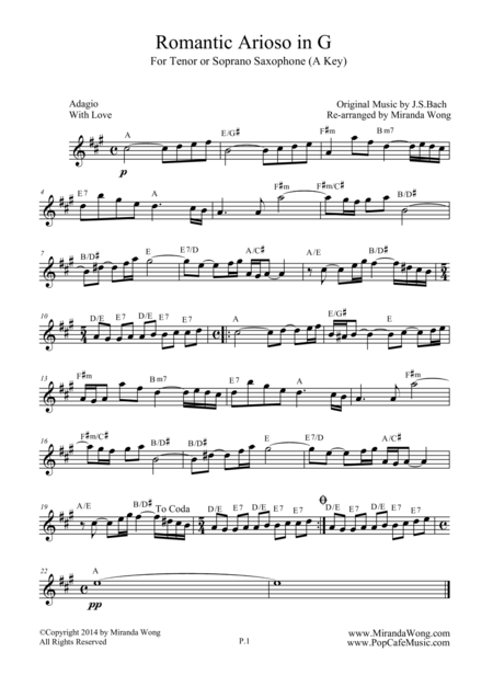 Romantic Arioso In G Alto Sax Tenor Or Soprano Sax Concert Key Page 2