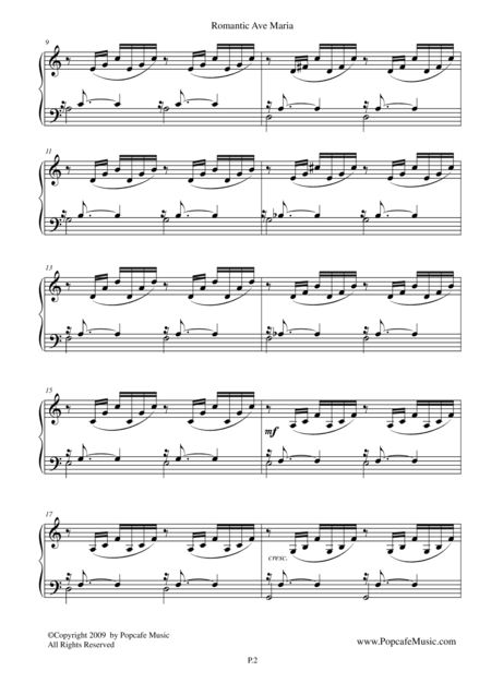 Romantic Ave Maria Famous Piano Music No 7 Page 2