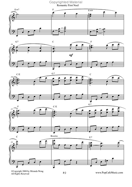 Romantic First Noel In C Key Touching Version Page 2