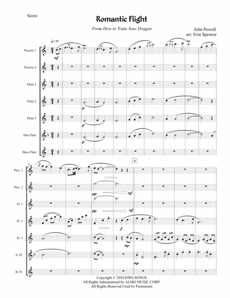 Romantic Flight From How To Train Your Dragon For Flute Choir Page 2