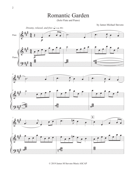 Romantic Garden Flute Piano Page 2