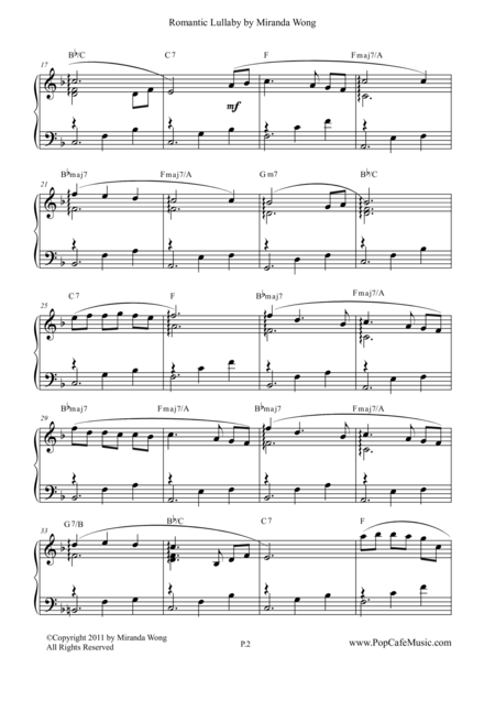 Romantic Lullaby For Piano Solo Page 2