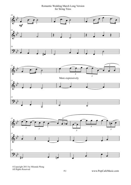 Romantic Wedding March Long Version For 2 Violins Cello String Trios Page 2