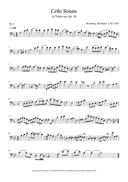 Romberg B Sonata No 1 Aus 3 Sonaten Opus 43 Romberg Bernhard Cello Sonate Aus Opus 38 2 Pieces For Trombone Posaune Page 2
