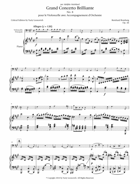 Romberg Cello Concerto No 8 For Cello And Piano Critical Edition Page 2