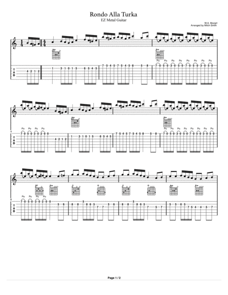 Rondo Alla Turka For Ez Metal Guitar Page 2