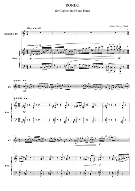 Rondo For Clarinet And Piano Page 2