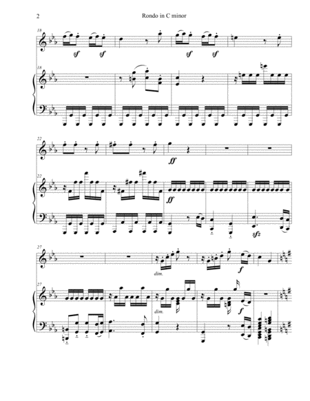 Rondo In C Minor For Flute And Piano Page 2