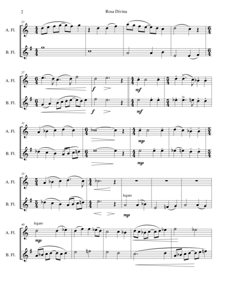 Rosa Divina For Alto Flute And Bass Flute Page 2