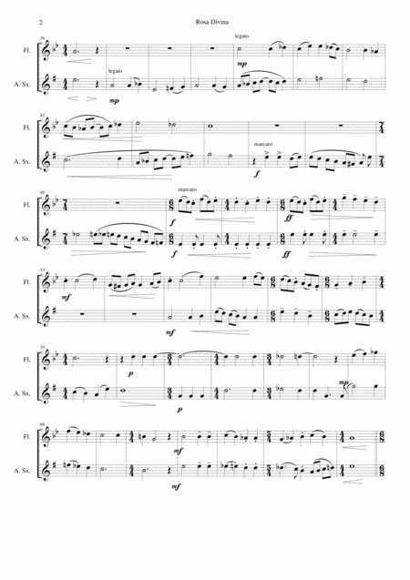 Rosa Divina For Flute And Alto Saxophone Page 2