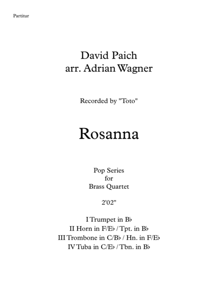 Rosanna Toto Brass Quartet Arr Adrian Wagner Page 2