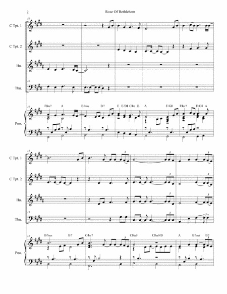 Rose Of Bethlehem For Brass Quartet And Piano Page 2