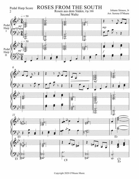 Roses From The South Op 388 Second Waltz Pedal Harp Score Parts Page 2