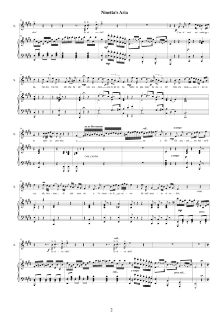 Rossini La Gazza Ladra Act 1 Di Piacer Mi Balza Il Cor Soprano And Piano Page 2