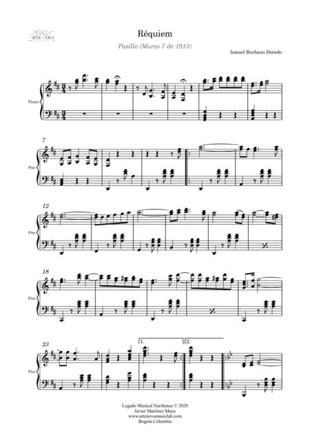 Rquiem Pasillo For Piano Latin Folk Music Page 2