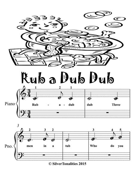 Rub A Dub Dub Beginner Piano Sheet Music Page 2