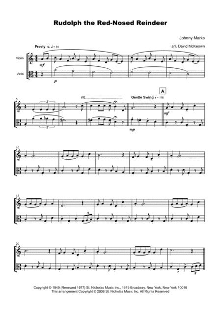 Rudolph The Red Nosed Reindeer For Violin And Viola Duet Page 2