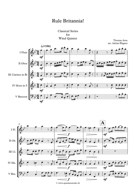Rule Britannia Wind Quintet Arr Adrian Wagner Page 2