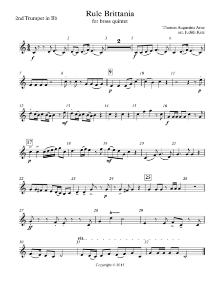 Rule Brittania For Brass Quintet Parts Page 2