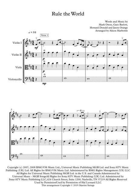 Rule The World String Quartet Page 2