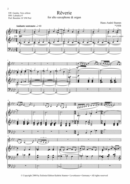 Rverie For Alto Saxophone And Organ Page 2