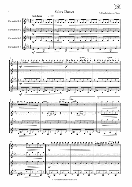 Sabre Dance Arr Clarinet Quartet Page 2