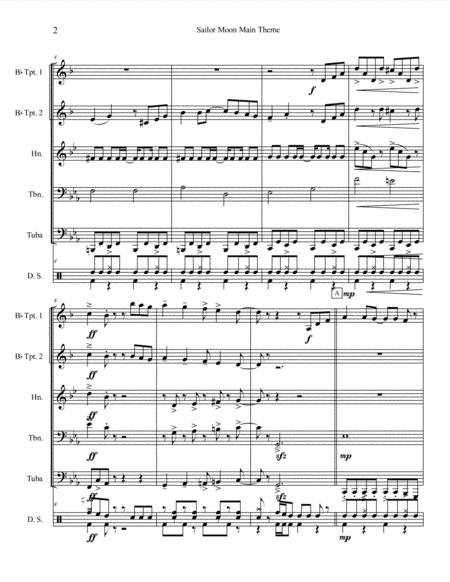 Sailor Moon Main Theme Song For Brass Quintet With Drums Page 2