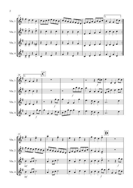 Sailors Hornpipe For Violin Quartet Page 2
