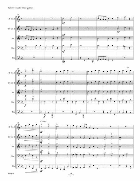 Sailors Song Grieg Arranged For Brass Quintet Page 2