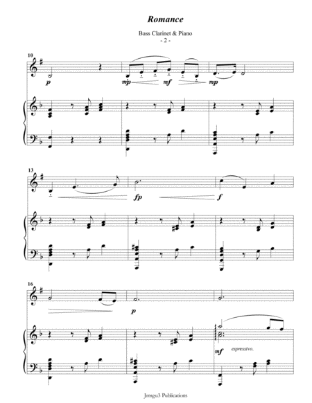 Saint Saens Romance For Bass Clarinet Piano Page 2