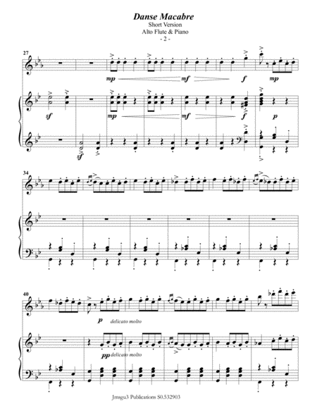 Saint Sans Danse Macabre For Alto Flute Piano Short Version Page 2