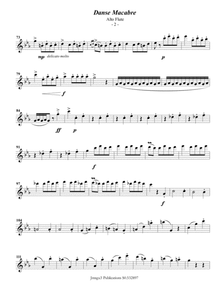 Saint Sans Danse Macabre For Alto Flute Piano Page 2