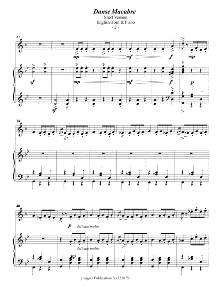 Saint Sans Danse Macabre For English Horn Piano Short Version Page 2