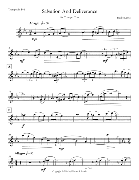 Salvation And Deliverance For Trumpet Trio By Eddie Lewis Page 2