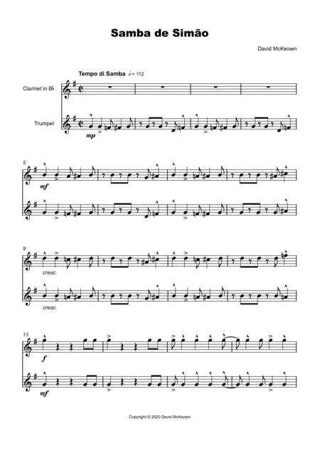 Samba De Simo For Clarinet And Trumpet Duet Page 2