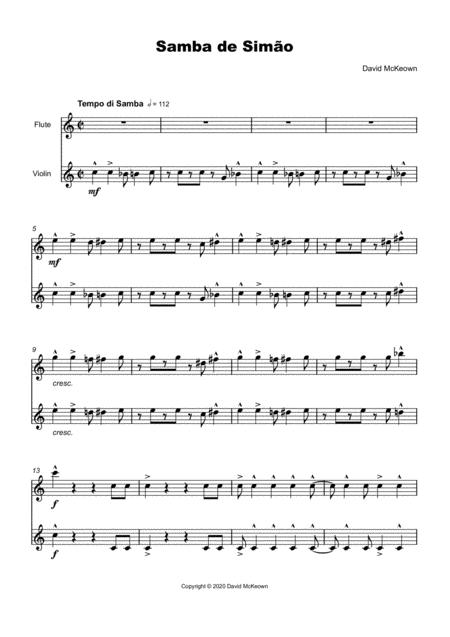 Samba De Simo For Flute And Violin Duet Page 2